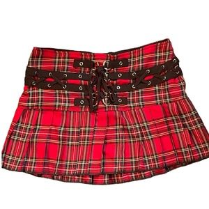 Tripp NYC tartan plaid corset-style skirt